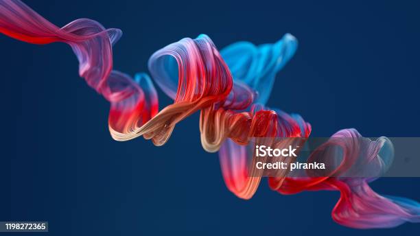 Colorful Wavy Object Stock Photo - Download Image Now - Abstract, Backgrounds, Three Dimensional
