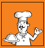 istock Hand drawn cartoon chef 1198272460