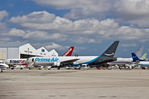 12/31/2019 Miami FL-Boeing 767-Amazon Prime Air-Amazon One, at maintenance station