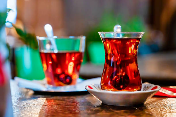 istock Glass of Turkish tea on the table 1198277004