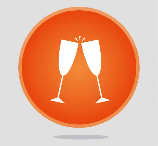 Vector illustration of Two glasses icon