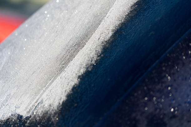 istock Frozen car window glass detail 1198281289