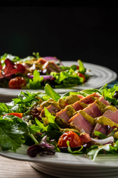 istock Sliced grilled Tuna salad. 1198286885