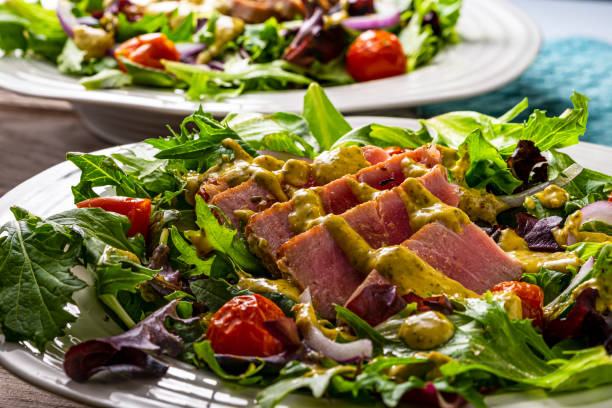 istock Sliced grilled Tuna salad. 1198287024