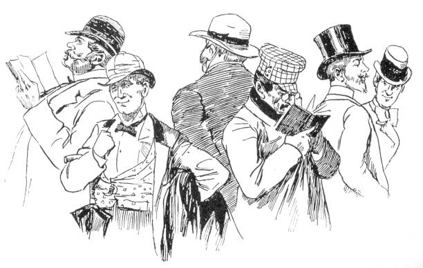 Engravings from the 1850 novel Handel en wandel by F.W. Hacklander showing domestic life in the mid 19th century in the 1886 Dutch edition