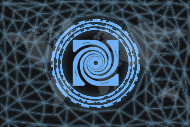 istock Slavic sign svati. Abstract illustration. With a dark background and a world map shrouded in a net. Graphic concept for your design. 1198289019