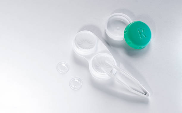 istock Contact lenses. Case with tongs. Poor vision 1198289563