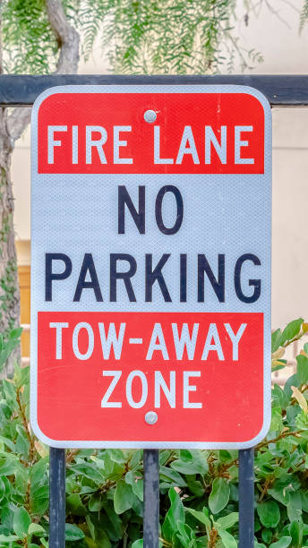 istock Vertical No Parking Sign on a Fire lane 1198297295
