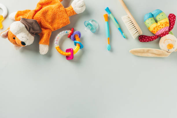 istock Baby care accessories flat lay 1198300701