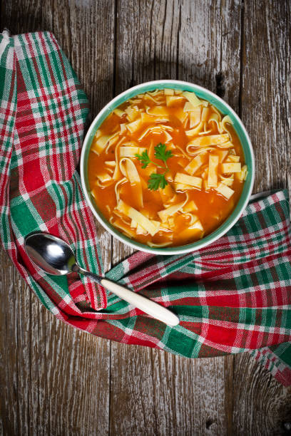 istock Tomato soup with noodles in a bowl. 1198301999