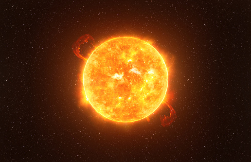 Betelgeuse estrella contra la visión artística del cielo estrellado, elementos de esta imagen amueblada por la NASA photo