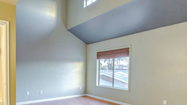 istock Panorama Two story master bedroom with wood floors 1198303069