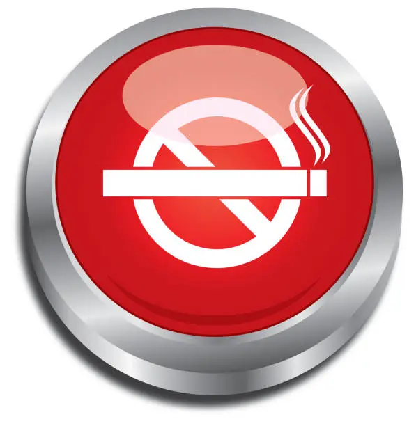 Vector illustration of Shiny No Smoking Push Button
