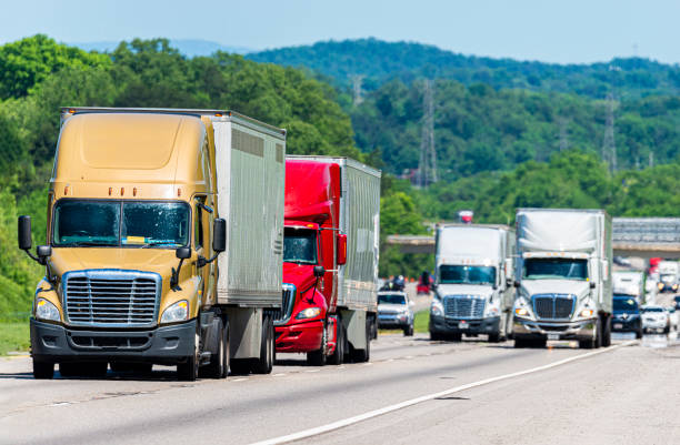 istock Busy Truck Traffic On Interstate Highway 1198306992