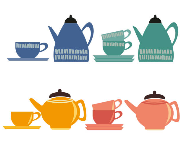 Mug vector illustration . coffee cups. Mug vector illustration . coffee cups.
Illustration of teapot . stacking food containers stock illustrations
