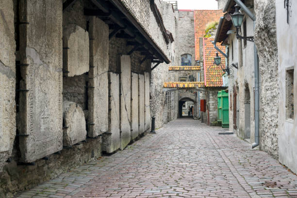 istock Ancient cemetery slabs of old Tallinn 1198307185