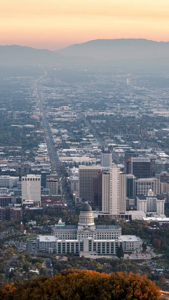 istock Vertical frame Aerial view of the Utah State Capitol Building 1198309192