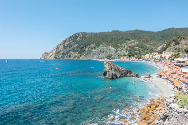 istock Small Cinque Terre village Monterosso al Mare and its beach line 1198310480