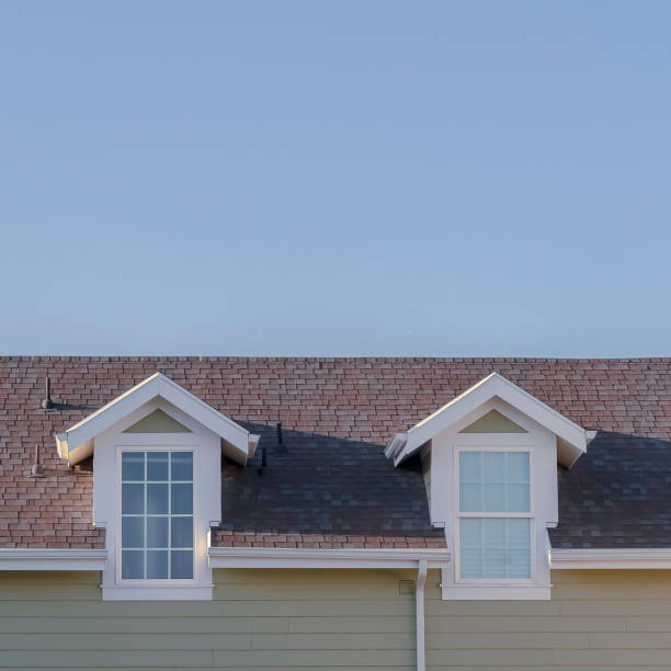 istock Square Two small dormer windows in an urban house 1198313160