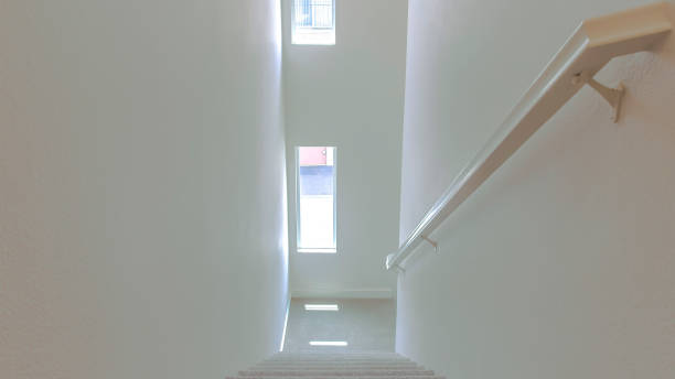 istock Panorama frame Carpeted stairs in the hallway 1198318468