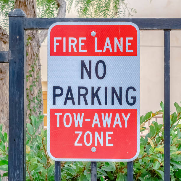 istock Square No Parking Sign on a Fire lane 1198319830