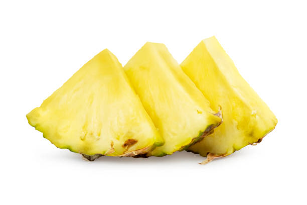 istock Pieces of Pineapple fruit isolated on white background 1198320638