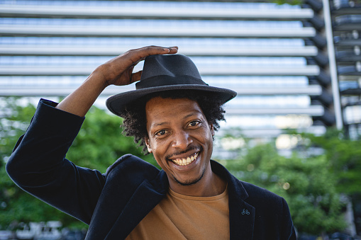 Handsome African American man exploring Buenos Aires