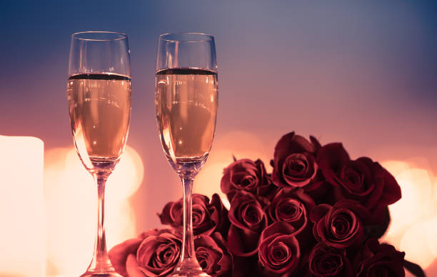 istock Champagne and roses. Valentine's day. 1198320946
