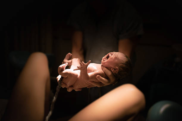 baby delivery - baby mother newborn childbirth imagens e fotografias de stock