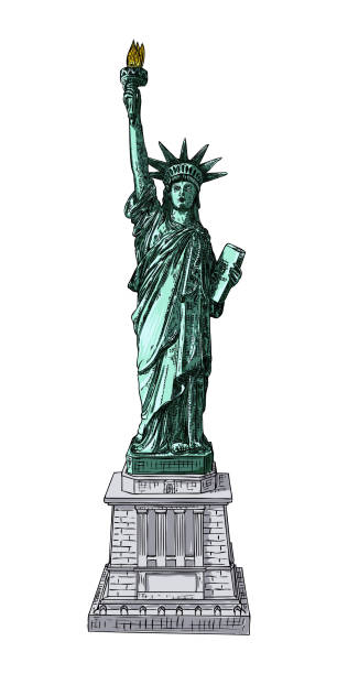 istock The Statue of Liberty, national attribute and symbol. Vector 1198321723