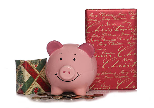 guardar para natal - gift currency british currency pound symbol imagens e fotografias de stock