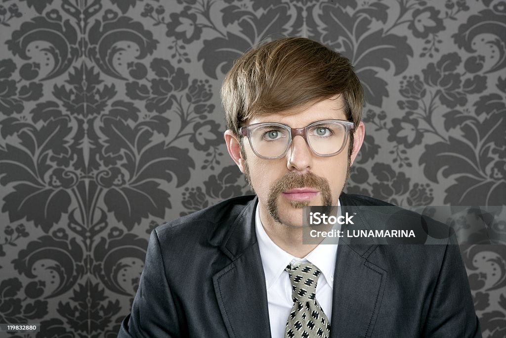 Biznesmen nerd okulary Portret retro - Zbiór zdjęć royalty-free (1970-1979)