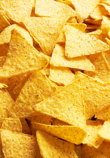 istock Background of Mexican nachos chips 1198335379