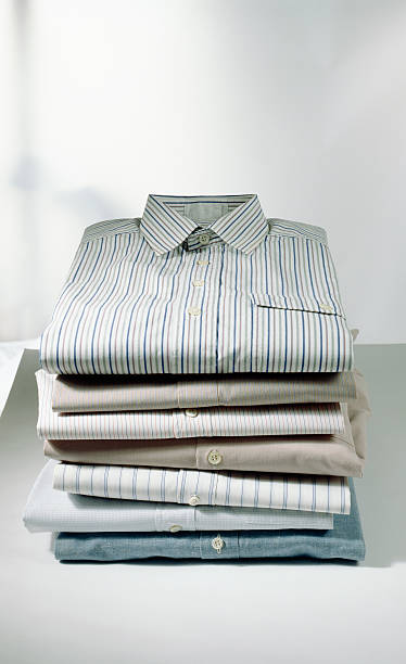 istock Pile Of Folded Men Shirts 119833934