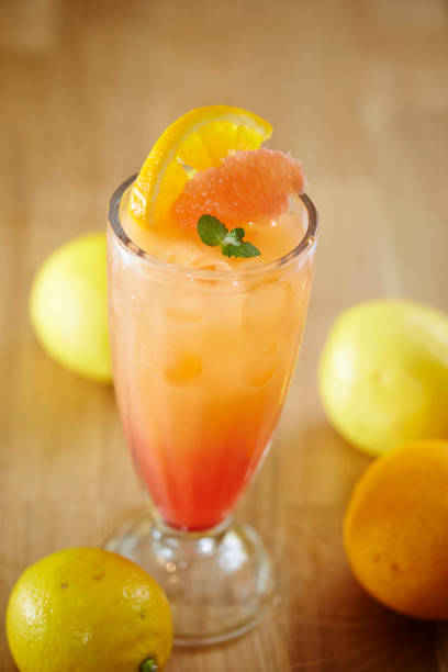 Orange and pink grapefruit juice
