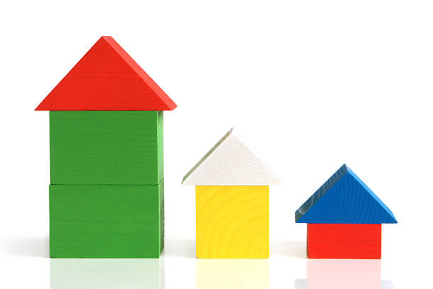 istock Houses made from wooden building blocks 119833988