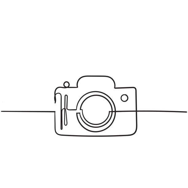 illustrations, cliparts, dessins animés et icônes de icône de vecteur de caméra de photo avec le modèle dessiné à la main de griffonnage d'isolement sur le blanc - thème de la photographie