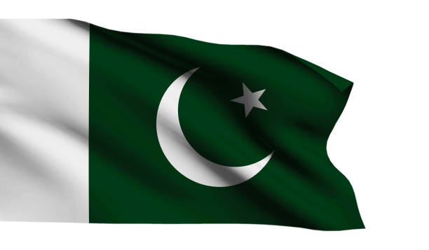 istock Pakistan flag waving on white background - 3D Illustration 1198351653