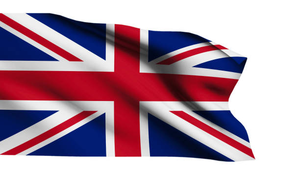istock United Kingdom flag waving on white background - 3D Illustration 1198351686