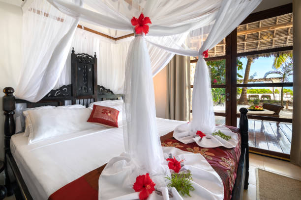 istock Double Bed In African Boutique Resort 1198357643