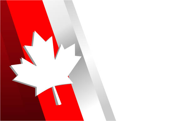 szablon projektu ramki narożnej flagi kanadyjskiej - canada american flag canadian culture usa stock illustrations