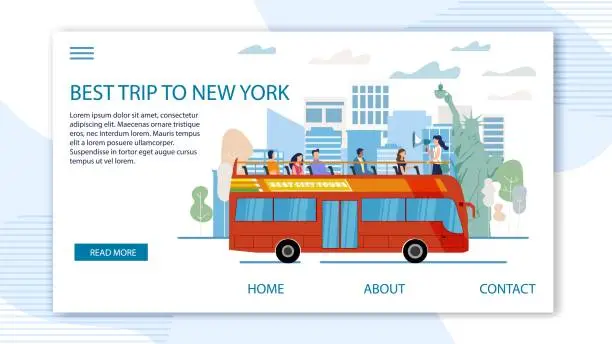 Vector illustration of Touristic Tour to United States Vector Web Banner