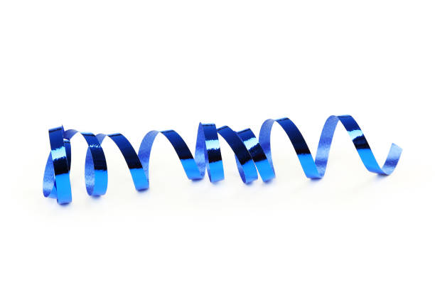 istock Blue ribbon isolated on white background 1198375891