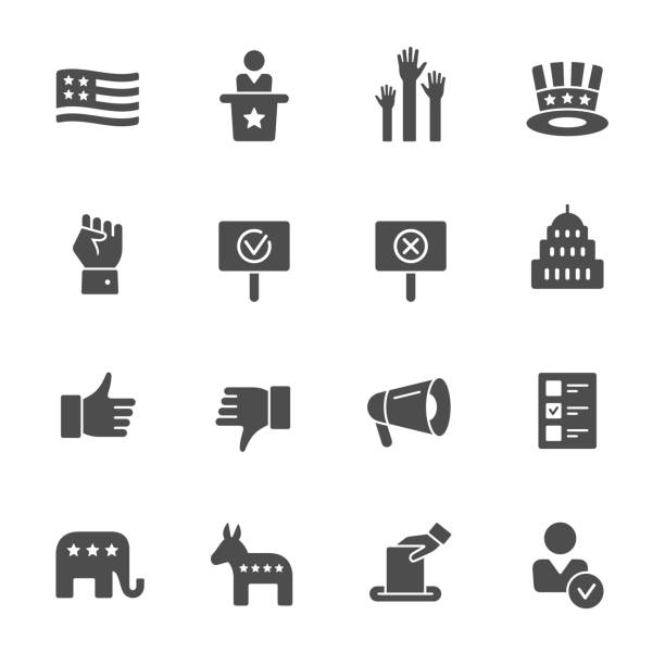 선거 아이콘 - politics symbol republican party computer icon stock illustrations