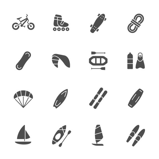 Extreme sports icons Extreme sports vector icon set jump jet stock illustrations