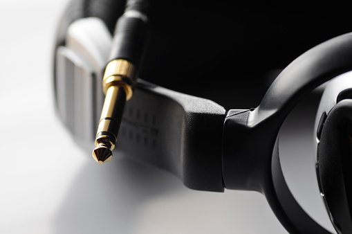 Close-up of the headphone jack plug