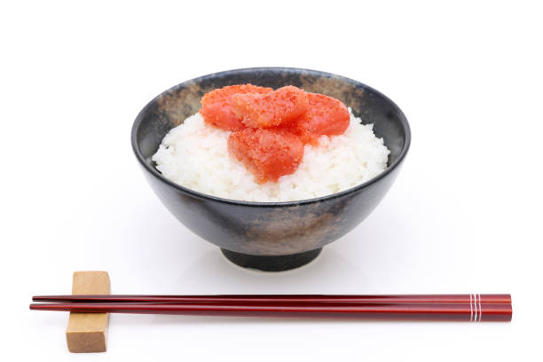 istock Japanese food, Karashi mentaiko on white rice 1198383162
