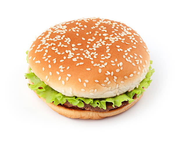 istock Tasty hamburger isolated on white background 119838546