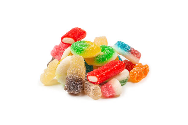istock Assorted gummy candies. Top view. Jelly  sweets. Isolated on white. 1198387592