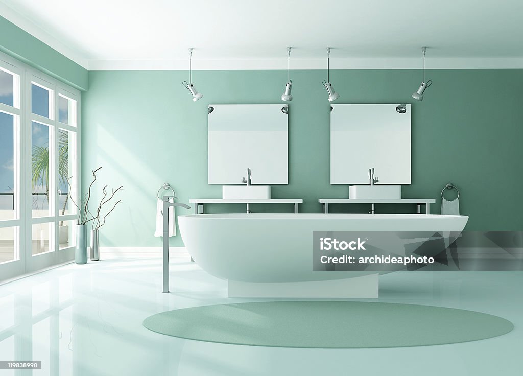 Роскошные современной ванная комната - Стоковые фото В стиле минимализма роялти-фри